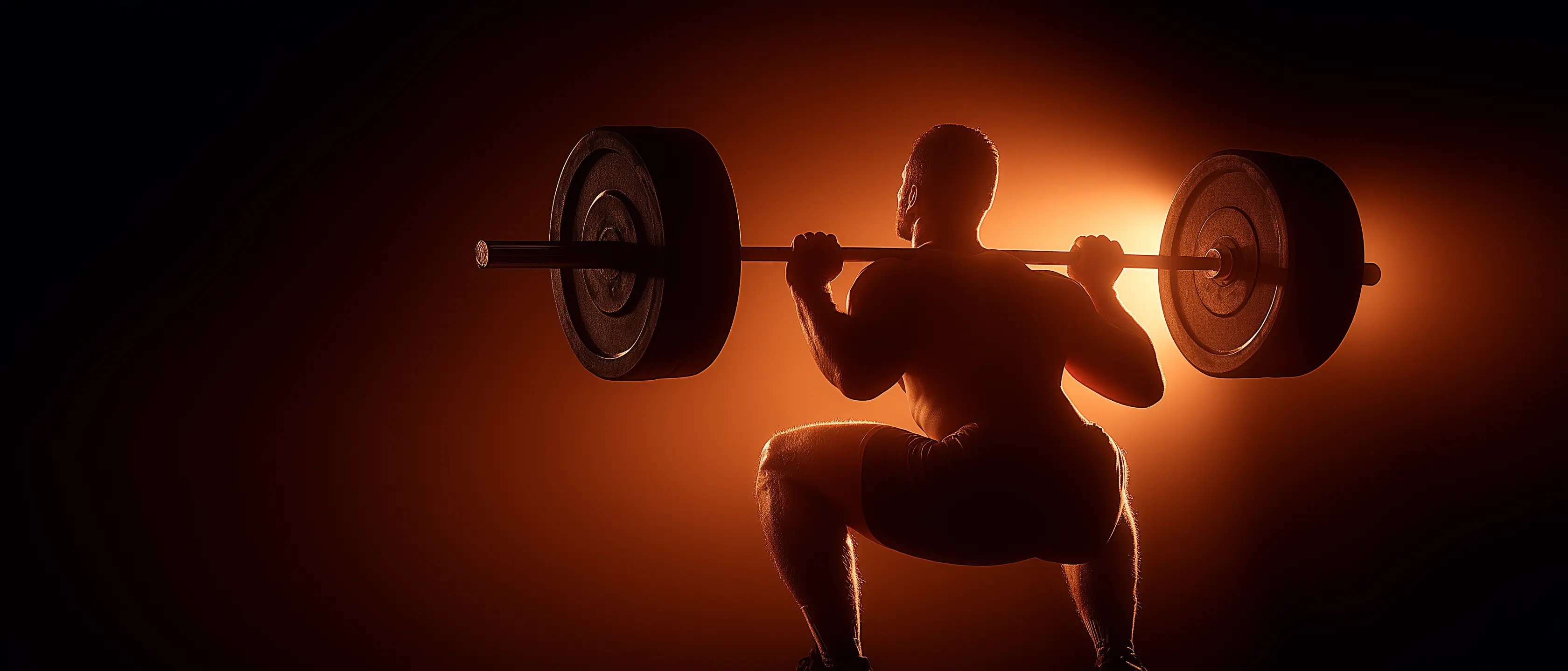 Athlete performing barbell back squat