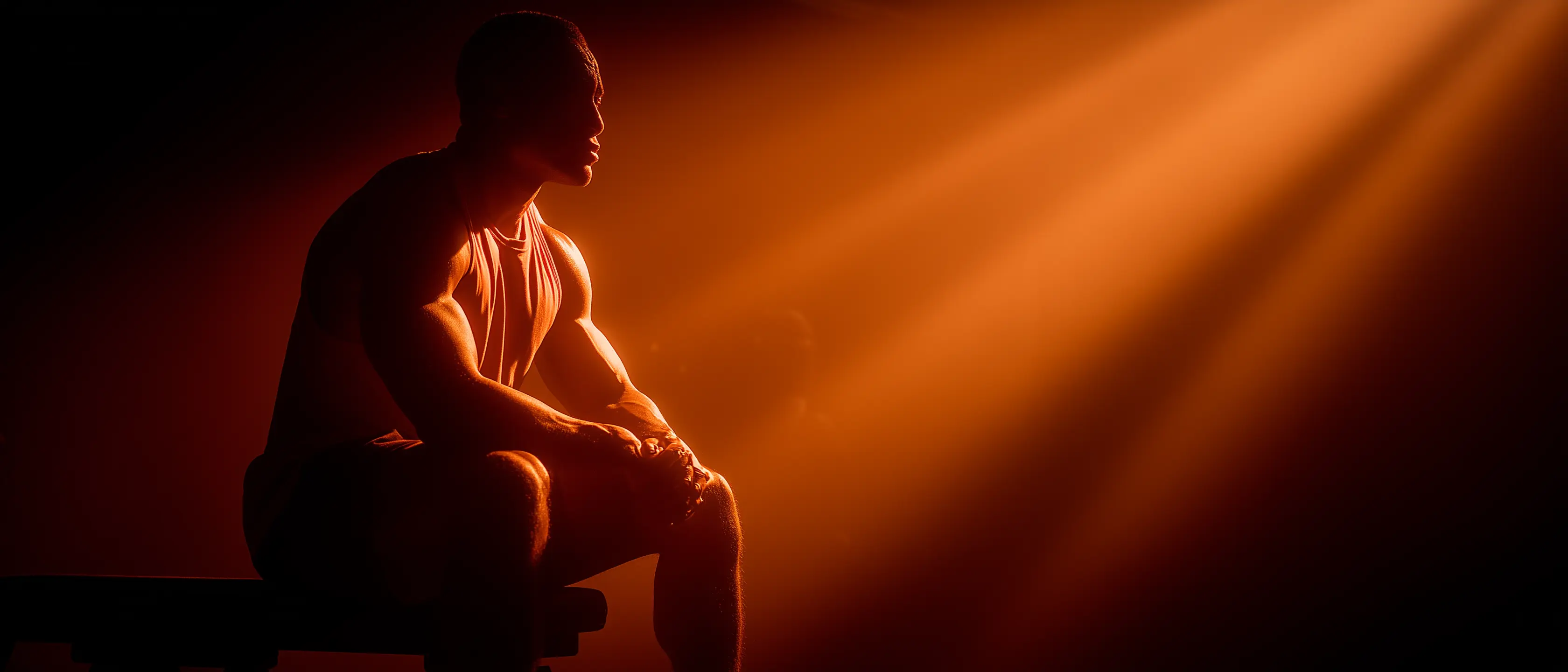 Athlete resting between sets