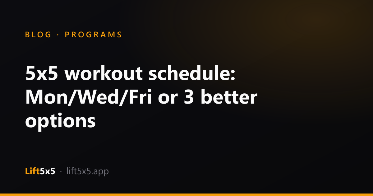 5x5 workout schedule: Mon/Wed/Fri or 3 better options | Lift5x5